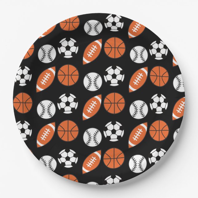 Prato De Papel Padrão de Ball Engraçado (Frente)