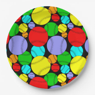 Prato De Papel Padrão de Baseball
