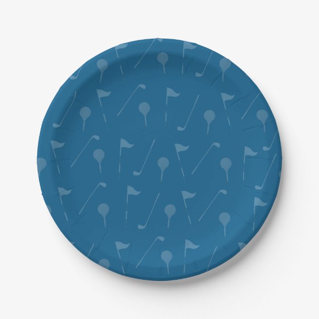 Prato De Papel Padrão de Bola de Golfe/Flâmula GreyBlue (Frente)