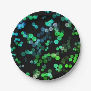 Prato De Papel Padrão de bolha Abstrato de Seagreen Verde Azul