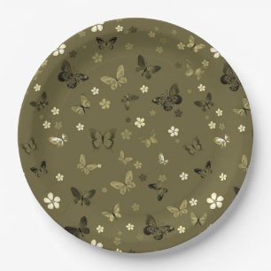 Prato De Papel Padrão de borboleta 4