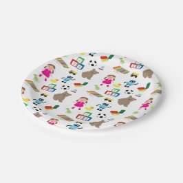Prato De Papel Padrão de Brinquedos para Crianças Bonitas
