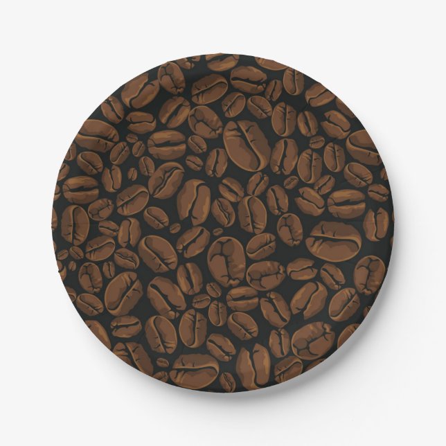 Prato De Papel Padrão de café (Frente)
