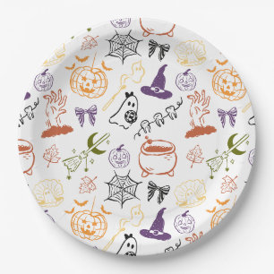 Prato De Papel Padrão de Chás de Bebê Assustador Little Boo Quase