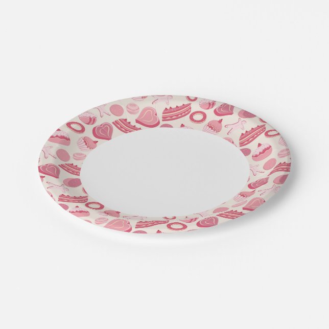 Prato De Papel Padrão de chocolate e pastelaria 2 (Inclinado)