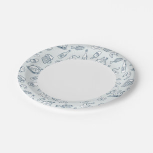 Prato De Papel Padrão de Comida
