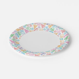 Prato De Papel Padrão de comida rápida
