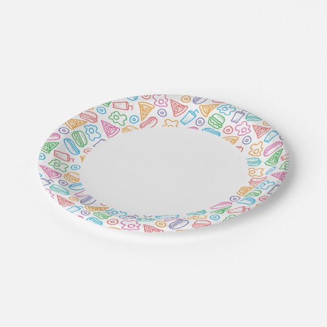 Prato De Papel Padrão de comida rápida (Inclinado)
