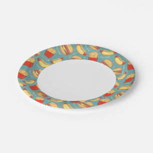 Prato De Papel Padrão de Comida rápida 3