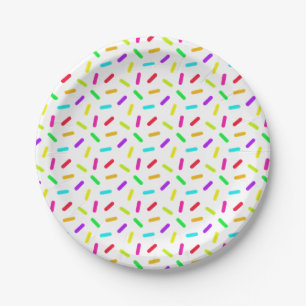 Prato De Papel Padrão de Confeitos Colorido Personalizado