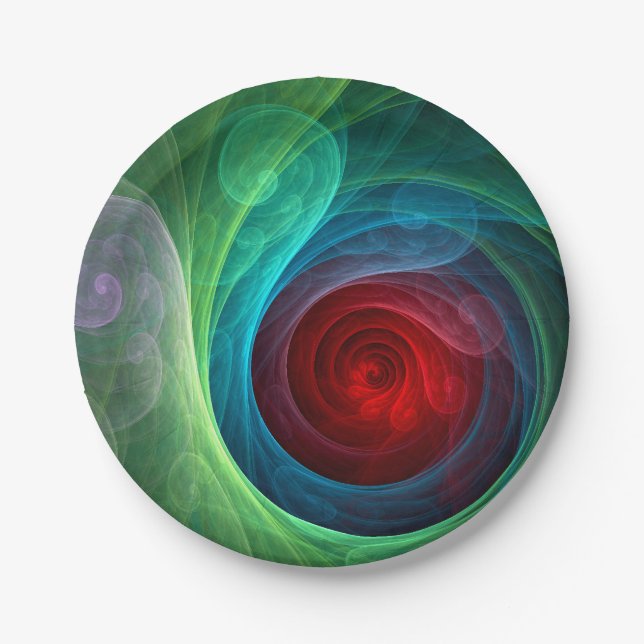 Prato De Papel Padrão de cor de Abstrato de arte flexível de temp (Frente)