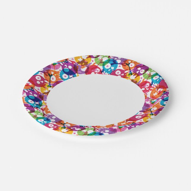 Prato De Papel Padrão de crânios 3 (Inclinado)