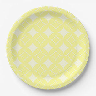 Prato De Papel Padrão de depósito amarelo-limão