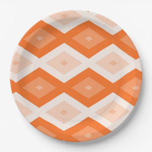 Prato De Papel Padrão de diamante de laranja