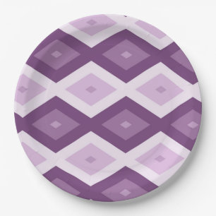 Prato De Papel Padrão de diamante roxo