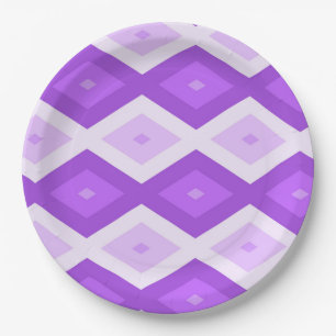 Prato De Papel Padrão de diamante roxo brilhante