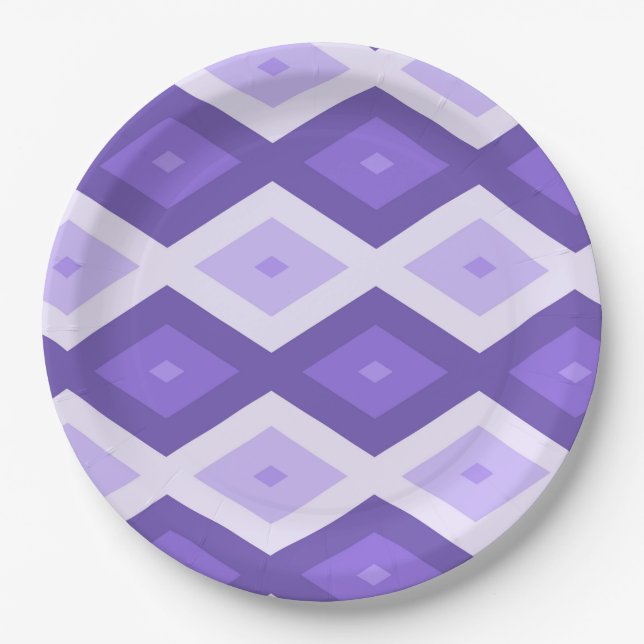 Prato De Papel Padrão de diamante violeta (Frente)