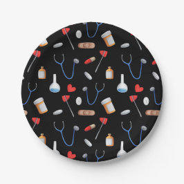 Prato De Papel Padrão de Equipamento Médico de Enfermeira Hospita