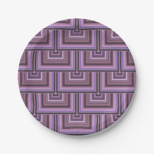 Prato De Papel Padrão de escalas quadradas das faixas de Mauve