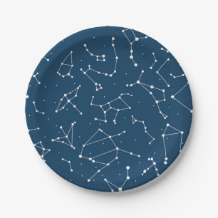 Prato De Papel Padrão de Estrela de Constelação