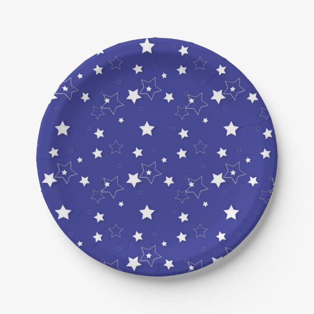 Prato De Papel Padrão de estrelas (Frente)