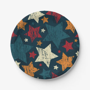 Prato De Papel Padrão de estrelas