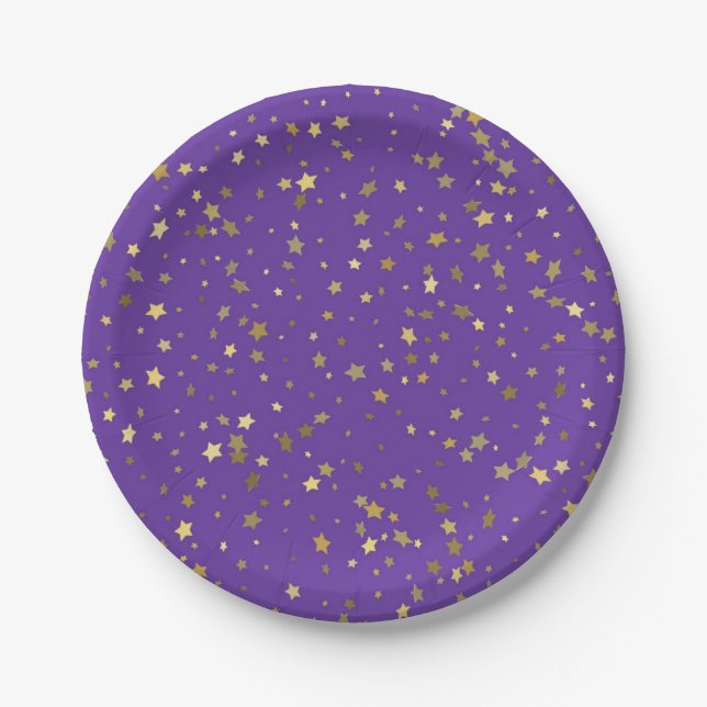 Prato De Papel Padrão de estrelas (Frente)