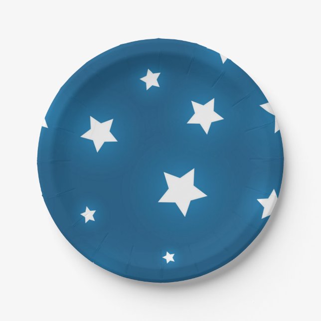 Prato De Papel Padrão de estrelas (Frente)
