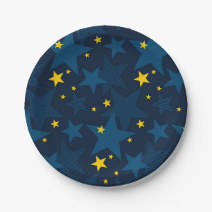 Prato De Papel Padrão de estrelas