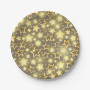 Prato De Papel Padrão de estrelas