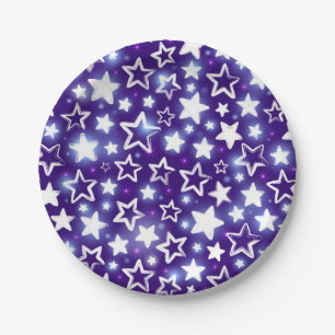 Prato De Papel Padrão de estrelas