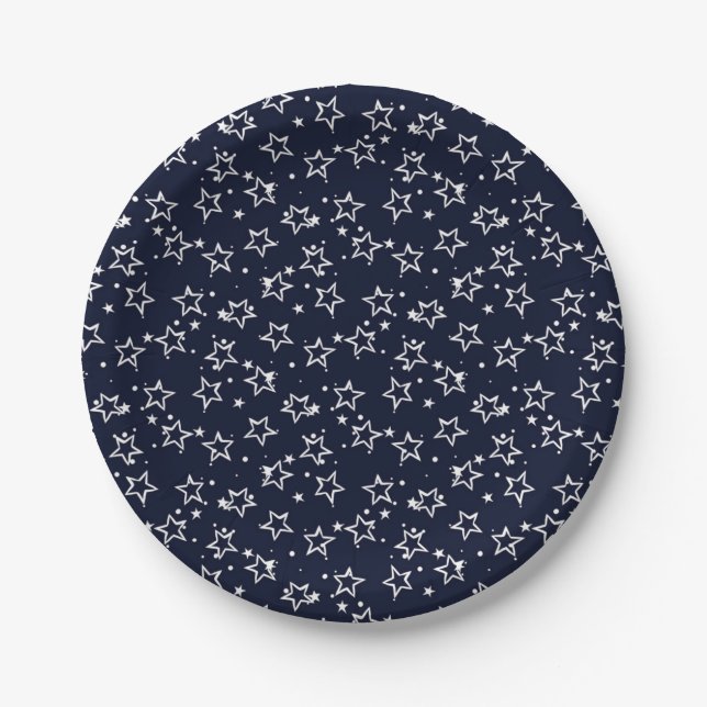 Prato De Papel Padrão de estrelas (Frente)