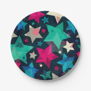 Prato De Papel Padrão de estrelas