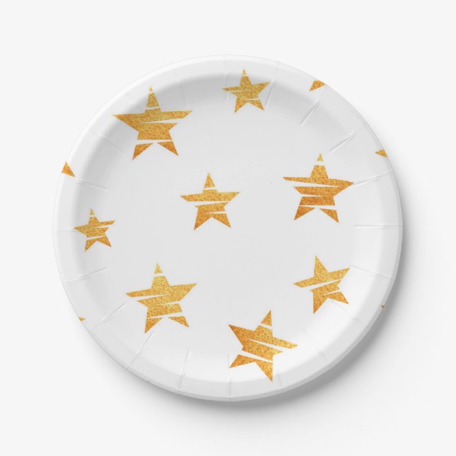 Prato De Papel Padrão de estrelas (Frente)