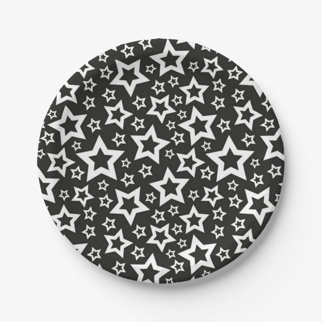 Prato De Papel Padrão de estrelas (Frente)