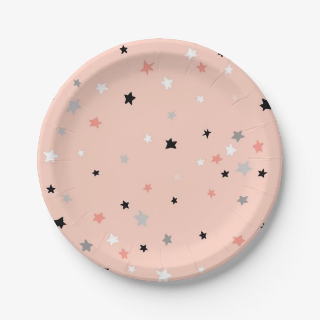 Prato De Papel Padrão de estrelas (Frente)
