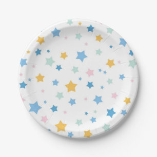 Prato De Papel Padrão de estrelas