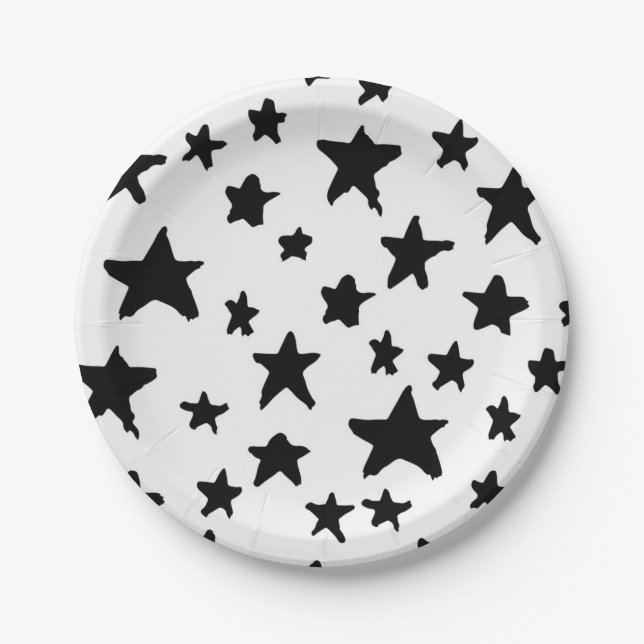Prato De Papel Padrão de estrelas (Frente)