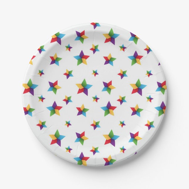 Prato De Papel Padrão de estrelas (Frente)