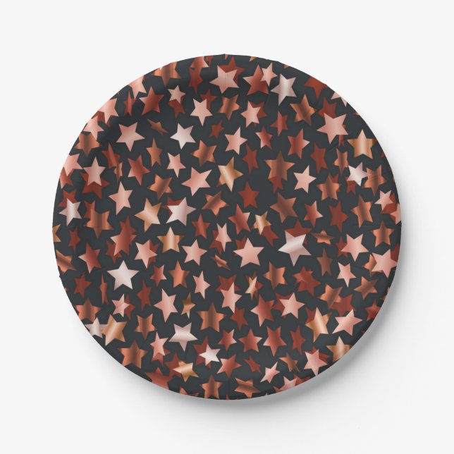 Prato De Papel Padrão de estrelas (Frente)