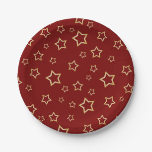 Prato De Papel Padrão de estrelas