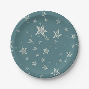 Prato De Papel Padrão de estrelas