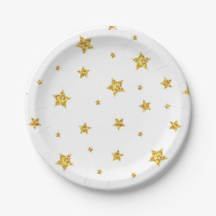 Prato De Papel Padrão de estrelas