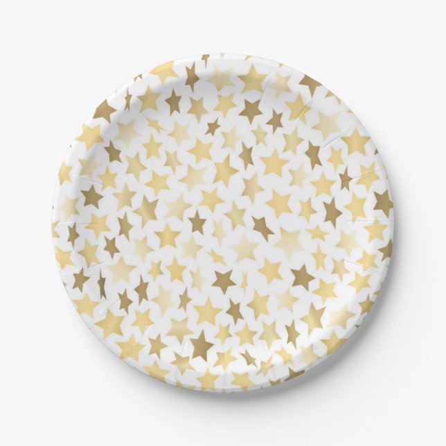 Prato De Papel Padrão de estrelas (Frente)