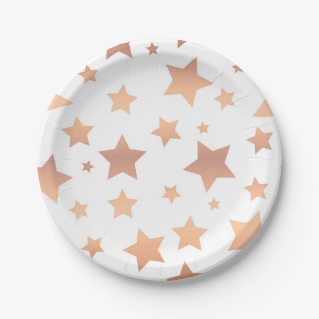Prato De Papel Padrão de estrelas (Frente)