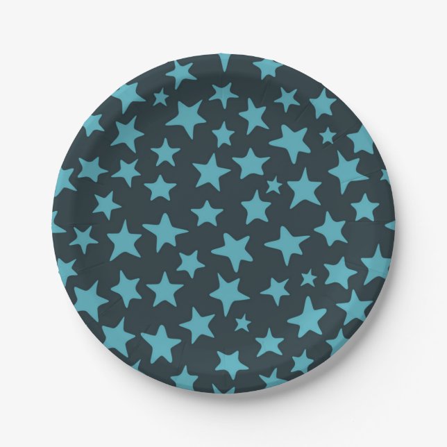 Prato De Papel Padrão de estrelas (Frente)