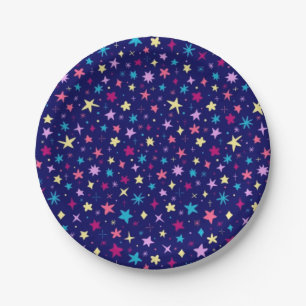 Prato De Papel Padrão de estrelas