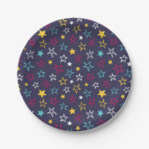 Prato De Papel Padrão de estrelas