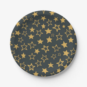 Prato De Papel Padrão de estrelas