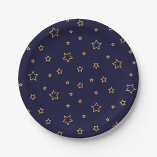 Prato De Papel Padrão de estrelas